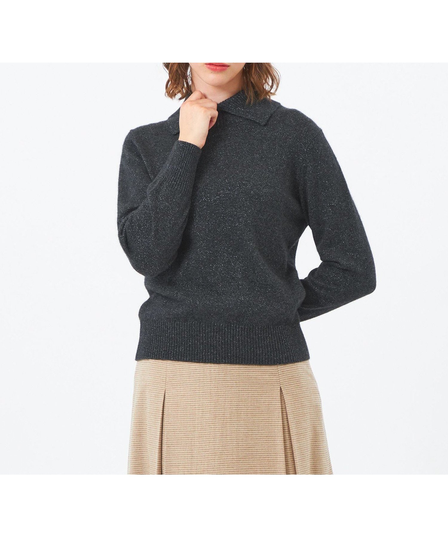 【マッキントッシュ フィロソフィー/MACKINTOSH PHILOSOPHY】のグリッターハイネックニット インテリア・キッズ・メンズ・レディースファッション・服の通販 founy(ファニー) 　ファッション　Fashion　レディースファッション　Fashion for Women　トップス・カットソー　Cut & Sew Tops　ニット　Knit Tops & Sweaters　おすすめ　Recommended / Our Picks　ハイネック　High Neck, Mock Neck　ホリデーシーズン　Holiday Season　エレガント 上品　Elegant　冬　Winter / This Winter　夏　Summer　春　Spring　秋　Autumn　チャコールグレー|ID: prp329100004813488 ipo3291000000034948922