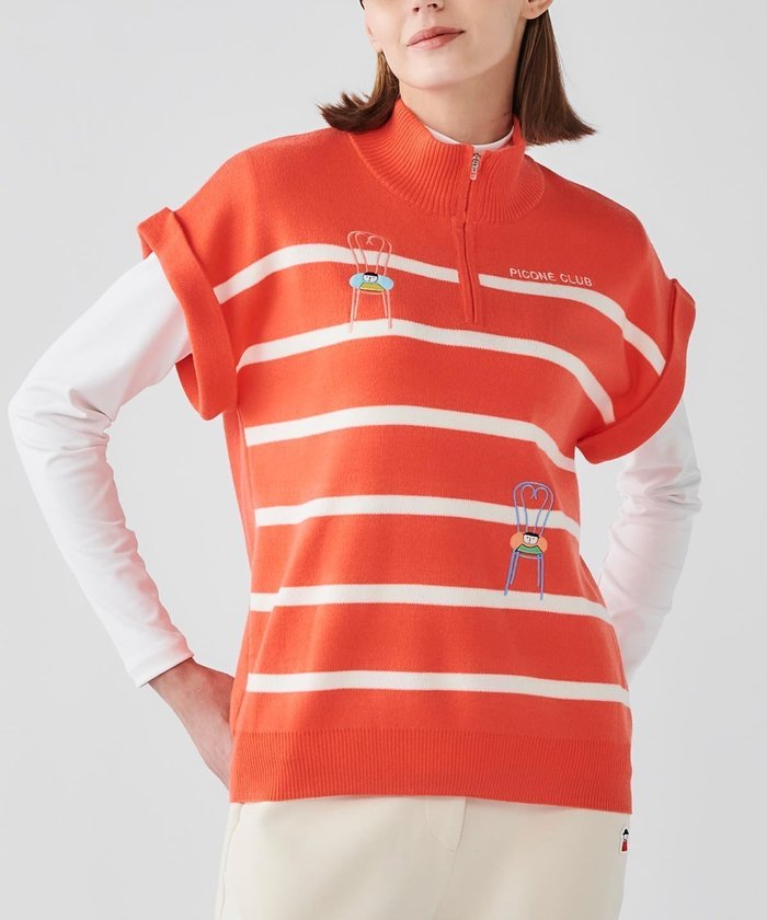 【ピッコーネクラブ/Picone Club】のウール混ハーフジップニットベスト インテリア・キッズ・メンズ・レディースファッション・服の通販 founy(ファニー) https://founy.com/ ファッション Fashion レディースファッション Fashion for Women アウター Coat / Outerwear Collection トップス・カットソー Cut & Sew Tops ニット Knit Tops & Sweaters ベスト&ジレ / 重ね着スタイル Vests & Gilets |ID: prp329100004813552 ipo3291000000034949734