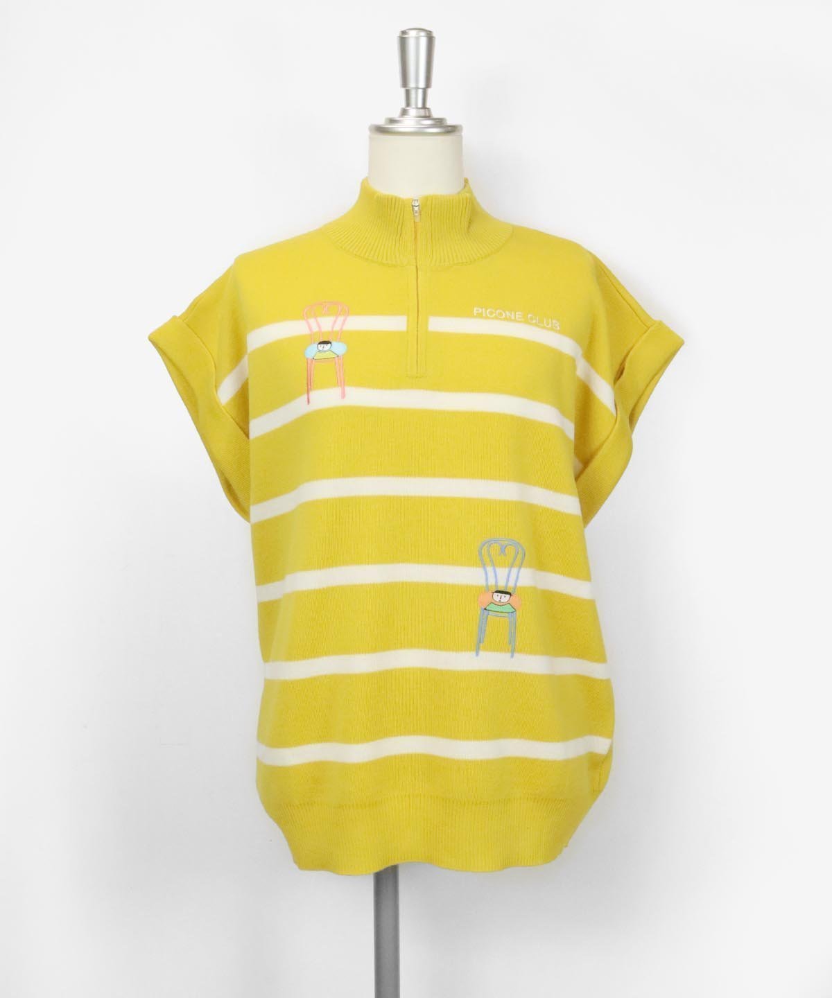 【ピッコーネクラブ/Picone Club】のウール混ハーフジップニットベスト インテリア・キッズ・メンズ・レディースファッション・服の通販 founy(ファニー) 　ファッション　Fashion　レディースファッション　Fashion for Women　アウター　Coat / Outerwear Collection　トップス・カットソー　Cut & Sew Tops　ニット　Knit Tops & Sweaters　ベスト&ジレ / 重ね着スタイル　Vests & Gilets　イエロー|ID: prp329100004813552 ipo3291000000034949737