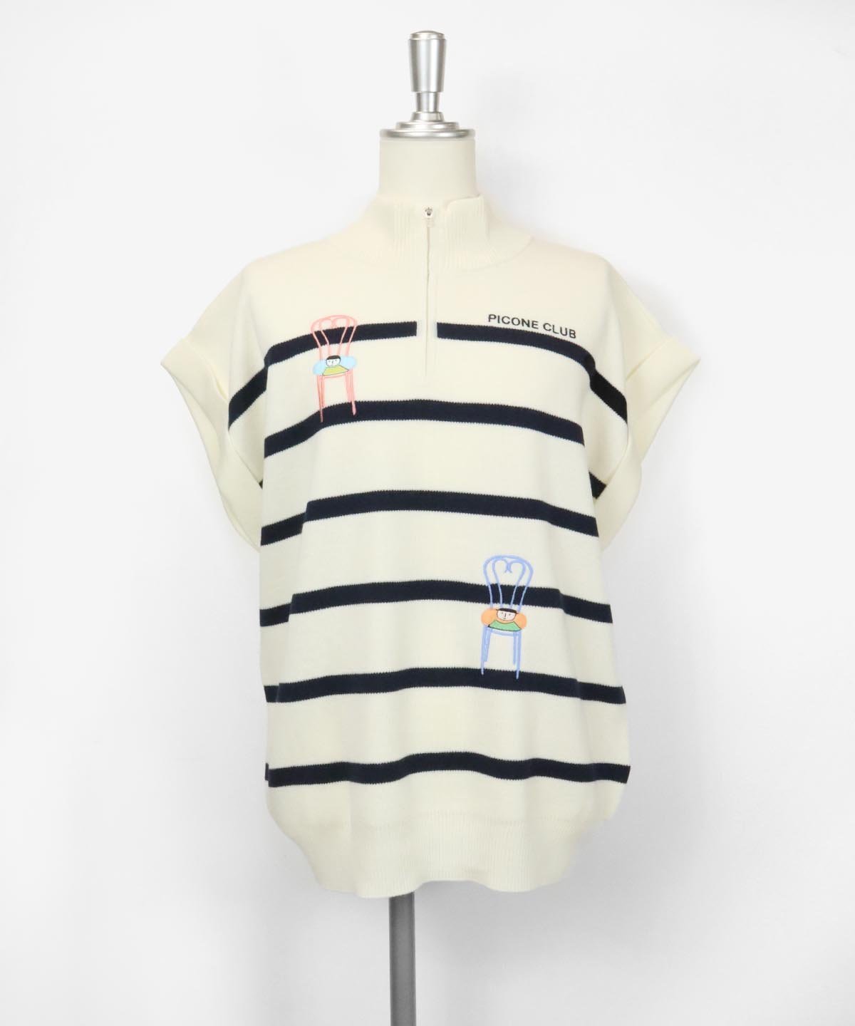 【ピッコーネクラブ/Picone Club】のウール混ハーフジップニットベスト インテリア・キッズ・メンズ・レディースファッション・服の通販 founy(ファニー) 　ファッション　Fashion　レディースファッション　Fashion for Women　アウター　Coat / Outerwear Collection　トップス・カットソー　Cut & Sew Tops　ニット　Knit Tops & Sweaters　ベスト&ジレ / 重ね着スタイル　Vests & Gilets　ホワイト|ID: prp329100004813552 ipo3291000000034949741