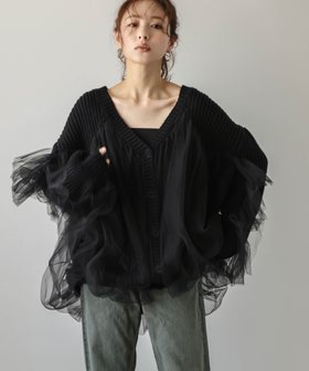 【ラジュール/Lajour】の日本製 チュールカーディガン 人気、トレンドファッション・服の通販 founy(ファニー) ファッション Fashion レディースファッション Fashion for Women トップス・カットソー Cut & Sew Tops カーディガン・羽織り Layered Style Cardigans アクリル Acrylic Material カーディガン Cardigan, Knitwear チュール Tulip, Tulip Motif フェミニン Feminine, Girly 日本製 Made In Japan |ID:prp329100004813554
