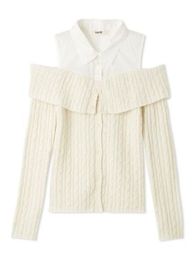 【ファーファー/FURFUR】のオフショルレイヤードニット 人気、トレンドファッション・服の通販 founy(ファニー) ファッション Fashion レディースファッション Fashion for Women トップス・カットソー Cut & Sew Tops ニット Knit Tops & Sweaters スマート Smart, Elegant ドッキング Docking, Mixed Material ノースリーブ Sleeveless, No-Sleeve |ID:prp329100004813572