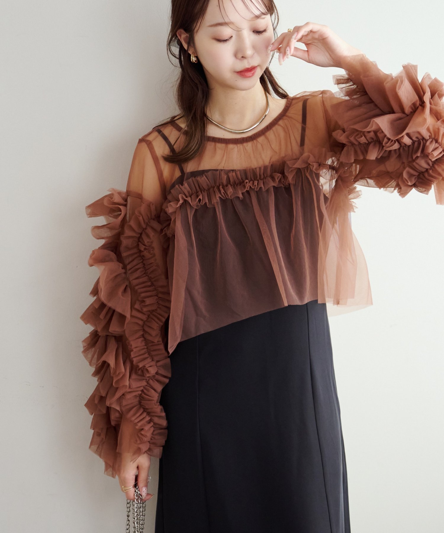 【ディスコート/Discoat】の【オケージョン】チュールフリル使いセットワンピース 人気、トレンドファッション・服の通販 founy(ファニー) 　ファッション　Fashion　レディースファッション　Fashion for Women　ワンピース　Dresses　おすすめ　Recommended / Our Picks　オケージョン　Occasion Wear　キャミワンピース　Cami Dress, Slip Dress　チュール　Tulip, Tulip Motif　デニム　Denim, Jeans Material　エレガント 上品　Elegant　 other-1|ID: prp329100004813596 ipo3291000000034950536