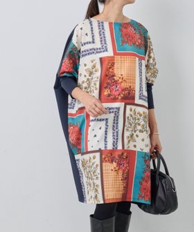 【ビアズリー/BEARDSLEY】のスカーフパッチワークプリントワンピース 人気、トレンドファッション・服の通販 founy(ファニー) ファッション Fashion レディースファッション Fashion for Women ワンピース Dresses アンティーク Antique-Inspired カットソー Cut and Sewn Top スカーフ Scarf, Neckwear ストレッチ Stretch, Stretchy Fabric パッチワーク Patchwork, Mixed Fabric プリント Print, Printed Pattern ポケット Pocket, Pocket Detail ミドル Middle Length, Mid Height 無地 Plain, Solid Color 再入荷 Restock / Back in Stock エレガント 上品 Elegant |ID:prp329100004813617