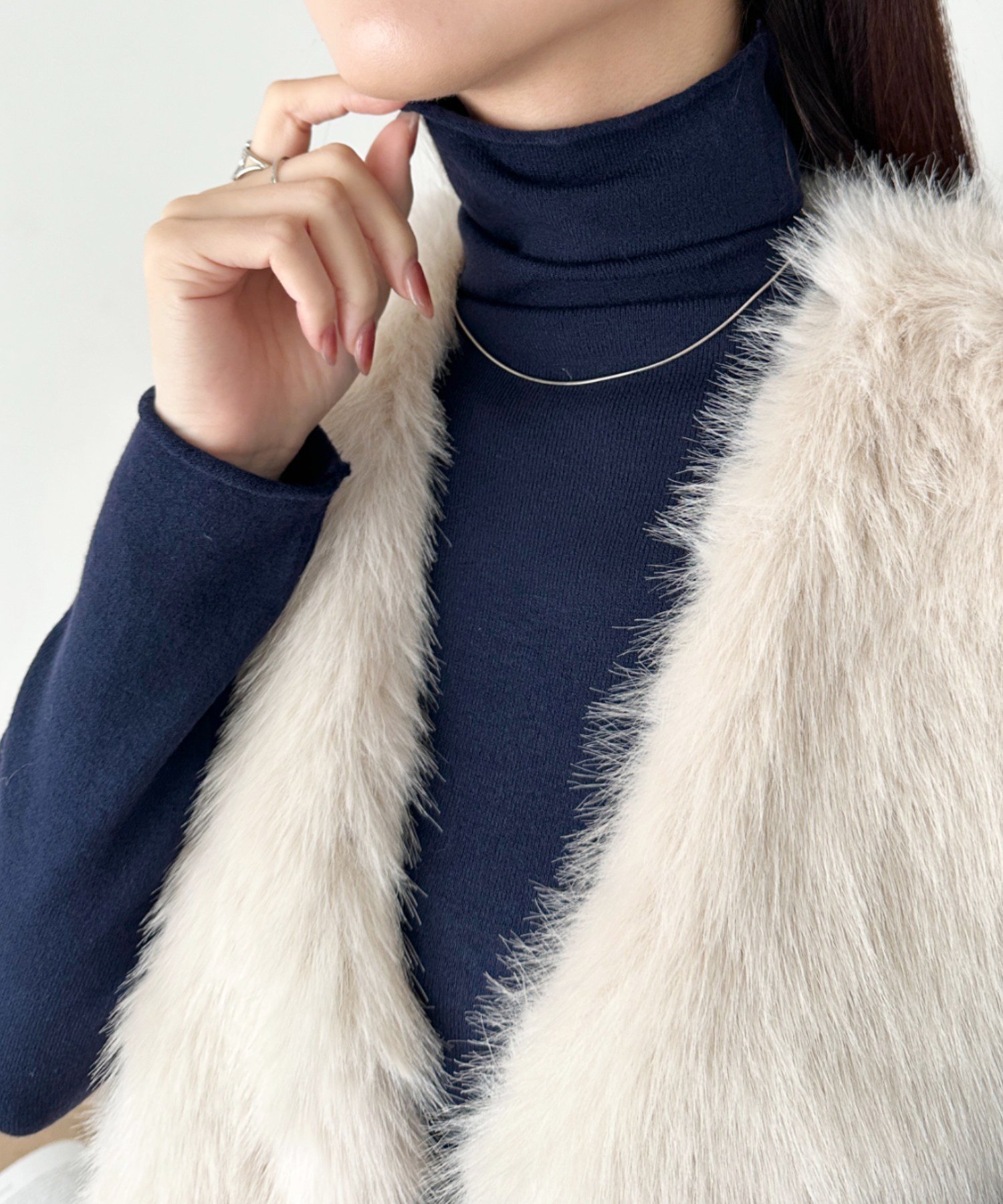 【アウトフィッター ラボ/Outfitter lab】のタートルネックトップス インテリア・キッズ・メンズ・レディースファッション・服の通販 founy(ファニー) 　ファッション　Fashion　レディースファッション　Fashion for Women　トップス・カットソー　Cut & Sew Tops　タートルネック・ハイネックトップス　Turtlenecks & High-Neck Tops　インナー　Innerwear　シンプル　Simple, Minimal　スウェット / スエット　Sweatshirt, Sweatwear　スラックス　Slacks, Dress Pants　チェック　Check, Plaid, Tartan　デニム　Denim, Jeans Material　長袖　Long Sleeve, Full Sleeve　ハイネック　High Neck, Mock Neck　ビスチェ　Bustier, Corset Top　フェミニン　Feminine, Girly　ベスト　Vest, Waistcoat　無地　Plain, Solid Color　冬　Winter / This Winter　A/W・秋冬　Autumn/Winter　おすすめ　Recommended / Our Picks　エレガント 上品　Elegant　ネイビー|ID: prp329100004813622 ipo3291000000034950888