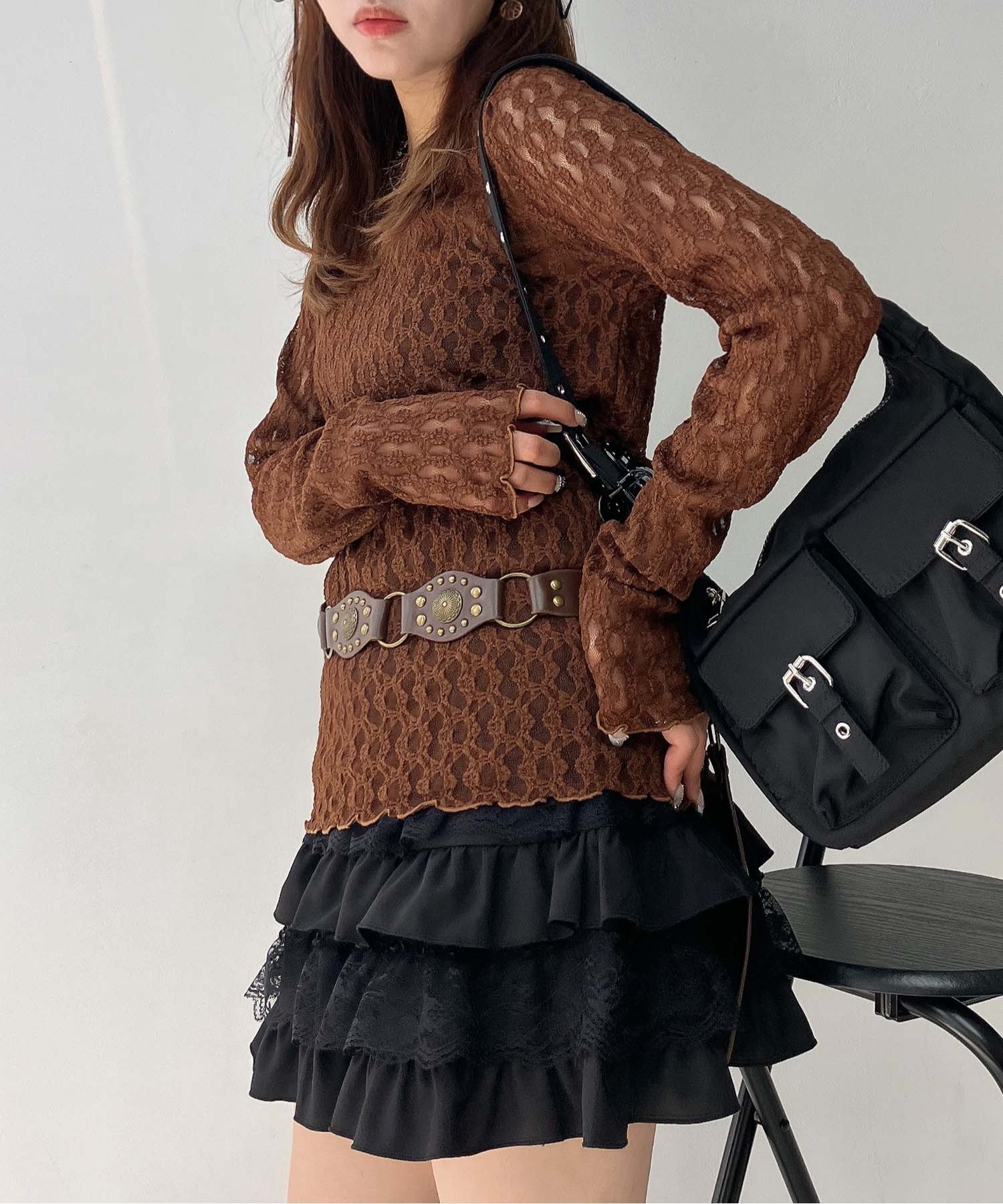 【アズノウアズ プラス/AS KNOW AS plus】の♪クルーネック シアープルオーバー インテリア・キッズ・メンズ・レディースファッション・服の通販 founy(ファニー) 　ファッション　Fashion　レディースファッション　Fashion for Women　トップス・カットソー　Cut & Sew Tops　カジュアルプルオーバー・ニットトップス　Pullovers & Knit Tops / Casual Pullovers　カーディガン　Cardigan, Knitwear　コンパクト　Compact, Small Size　シアー　Sheer, See-Through　ドット　Polka Dot, Dot Pattern　フィット　Fit, Slim Fit　ベスト　Vest, Waistcoat　ベロア　Velour, Soft Velvet　レース　Lace, Lace Fabric　再入荷　Restock / Back in Stock　おすすめ　Recommended / Our Picks　BRレース|ID: prp329100004813631 ipo3291000000034950977