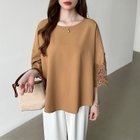 【ココモモ/COCOMOMO】の袖レースブラウス チュニックブラウス ゆったり体型カバー ブラウス 七分袖 人気、トレンドファッション・服の通販 founy(ファニー) ファッション Fashion レディースファッション Fashion for Women トップス・カットソー Cut & Sew Tops シャツ・ブラウス・オフィスカジュアル Elegant Blouses & Button-Ups エレガント 上品 Elegant チュニック Tunic, Long Top レース Lace, Lace Fabric 切替 Switching, Contrast Panel 透かし Cut-Out, Lacework thumbnail キャラメル|ID: prp329100004813633 ipo3291000000034951056