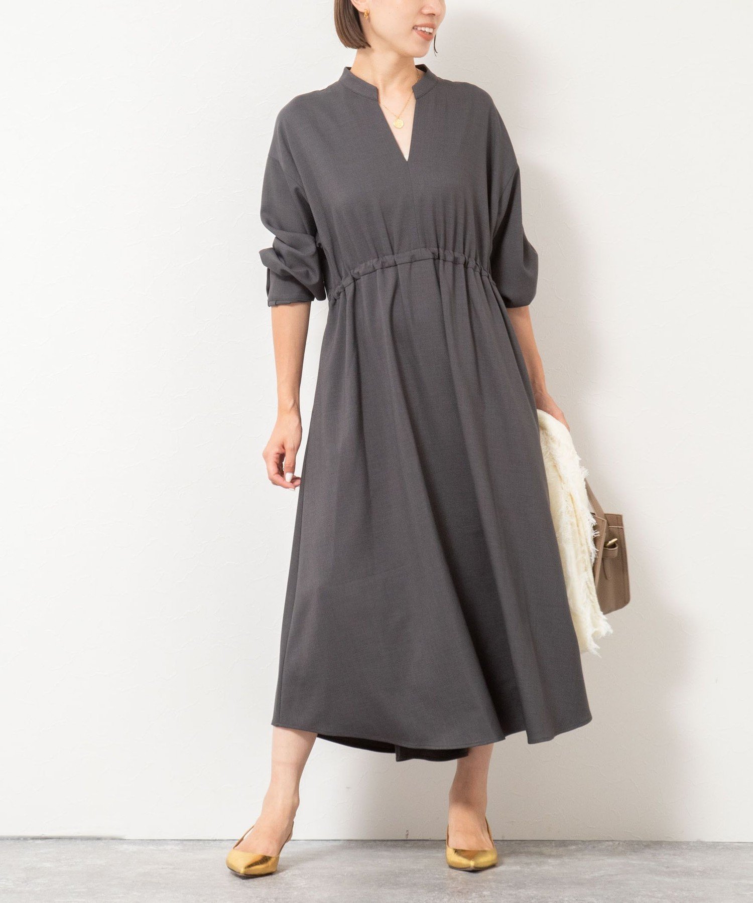 【ノーリーズ/NOLLEY'S】の【一部WEB限定色アイテム】ウォッシャブルシャツワンピース インテリア・キッズ・メンズ・レディースファッション・服の通販 founy(ファニー) 　ファッション　Fashion　レディースファッション　Fashion for Women　ワンピース　Dresses　シャツワンピース / 1枚で着映えコーデ　Shirt Dresses　2025年　2025　2025-2026秋冬・A/W　Autumn/Winter 2025–26 AW25–26　おすすめ　Recommended / Our Picks　ギャザー　Gathered, Ruffled　スキッパー　Skipper, Open Collar　ストレッチ　Stretch, Stretchy Fabric　ポケット　Pocket, Pocket Detail　チャコールグレー|ID: prp329100004813634 ipo3291000000034951080