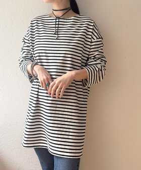 【ビアズリー/BEARDSLEY】の刺繍入りボーダーロングプルオーバー 人気、トレンドファッション・服の通販 founy(ファニー) ファッション Fashion レディースファッション Fashion for Women トップス・カットソー Cut & Sew Tops カジュアルプルオーバー・ニットトップス Pullovers & Knit Tops / Casual Pullovers ショルダー Shoulder, Shoulder Strap シンプル Simple, Minimal チュニック Tunic, Long Top ドロップ Drop Shoulder, Dropped Style ボーダー Border, Stripe ロング Long, Long-Length 再入荷 Restock / Back in Stock おすすめ Recommended / Our Picks |ID:prp329100004813641