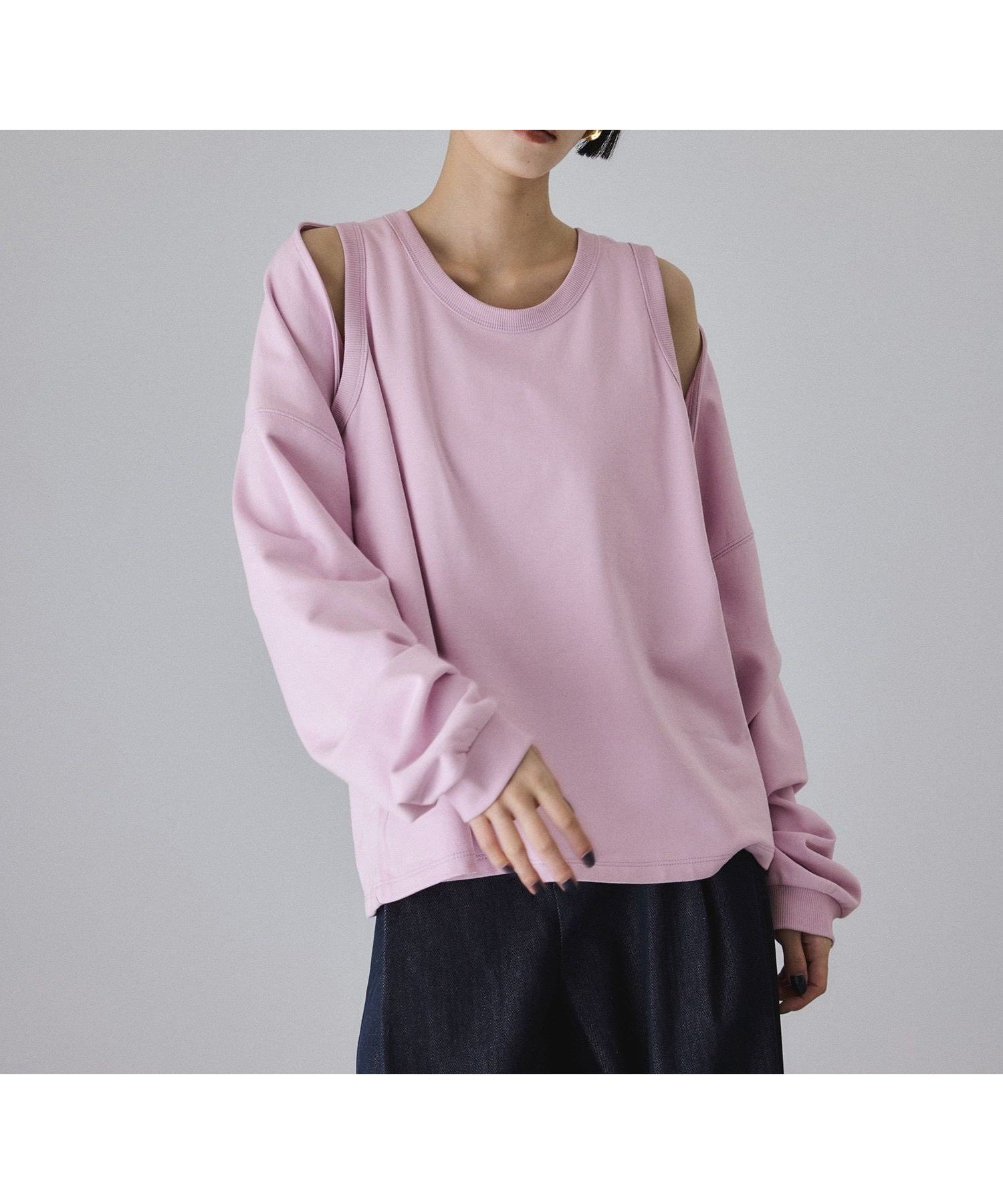 【アダム エ ロペ/ADAM ET ROPE'】のカスタマイズスリーブミニ裏毛トップス インテリア・キッズ・メンズ・レディースファッション・服の通販 founy(ファニー) 　ファッション　Fashion　レディースファッション　Fashion for Women　トップス・カットソー　Cut & Sew Tops　ショート　Short, Short Length　スラックス　Slacks, Dress Pants　タイトスカート　Pencil Skirt, Tight Skirt　デニム　Denim, Jeans Material　ドッキング　Docking, Mixed Material　ノースリーブ　Sleeveless, No-Sleeve　ボレロ　Bolero, Short Cardigan　ポケット　Pocket, Pocket Detail　ロング　Long, Long-Length　A/W・秋冬　Autumn/Winter　2026年　2026　ピンク系(65)|ID: prp329100004813645 ipo3291000000034951245