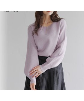 【アンデミュウ/Andemiu】の【洗える】CNラクーンコンボートネックニット 人気、トレンドファッション・服の通販 founy(ファニー) ファッション Fashion レディースファッション Fashion for Women トップス・カットソー Cut & Sew Tops ニット Knit Tops & Sweaters スリーブ Sleeve, Long Sleeve / Short Sleeve トレンド Trend, Trending Now プレーン Plain, Simple 洗える Machine Washable |ID:prp329100004813650