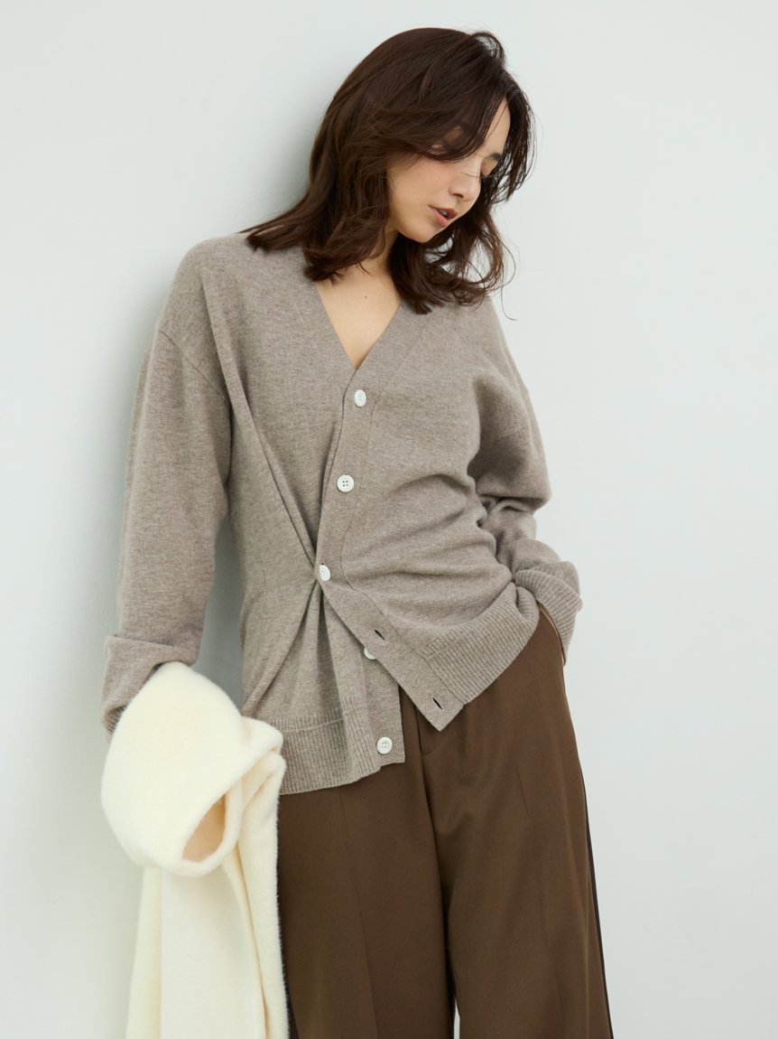 【ミースロエ/MIESROHE】のウール2WAYカシュクールニットカーデ インテリア・キッズ・メンズ・レディースファッション・服の通販 founy(ファニー) 　ファッション　Fashion　レディースファッション　Fashion for Women　トップス・カットソー　Cut & Sew Tops　ニット　Knit Tops & Sweaters　カーディガン　Cardigan, Knitwear　スマート　Smart, Elegant　BEG[037]|ID: prp329100004813655 ipo3291000000034951377