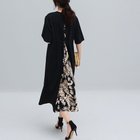 【ミニミニストア/miniministore】のバック切り替え ロングワンピース 上品 ベージュ*リーフ柄|ID: prp329100004813838 ipo3291000000034960340