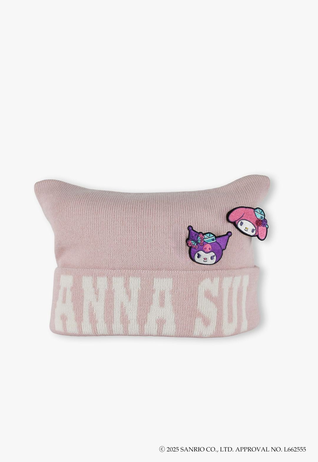 【アナスイ/ANNA SUI】のマイメロディ クロミ 刺繍ブローチ付きネコ耳ニットワッチ インテリア・キッズ・メンズ・レディースファッション・服の通販 founy(ファニー) 　ファッション　Fashion　レディースファッション　Fashion for Women　トップス・カットソー　Cut & Sew Tops　ニット　Knit Tops & Sweaters　ジャカード／ジャガード　Jacquard, Woven Pattern　ネコ　Cat, Feline Motif　ブローチ　Brooch, Pin Brooch　ピンク|ID: prp329100004813872 ipo3291000000034960780