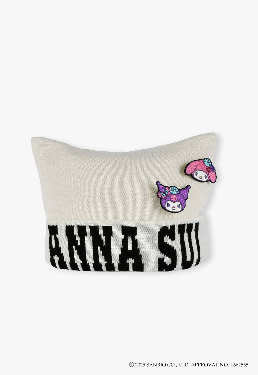 【アナスイ/ANNA SUI】のマイメロディ クロミ 刺繍ブローチ付きネコ耳ニットワッチ インテリア・キッズ・メンズ・レディースファッション・服の通販 founy(ファニー) 　ファッション　Fashion　レディースファッション　Fashion for Women　トップス・カットソー　Cut & Sew Tops　ニット　Knit Tops & Sweaters　ジャカード／ジャガード　Jacquard, Woven Pattern　ネコ　Cat, Feline Motif　ブローチ　Brooch, Pin Brooch　オフホワイト|ID: prp329100004813872 ipo3291000000034960783