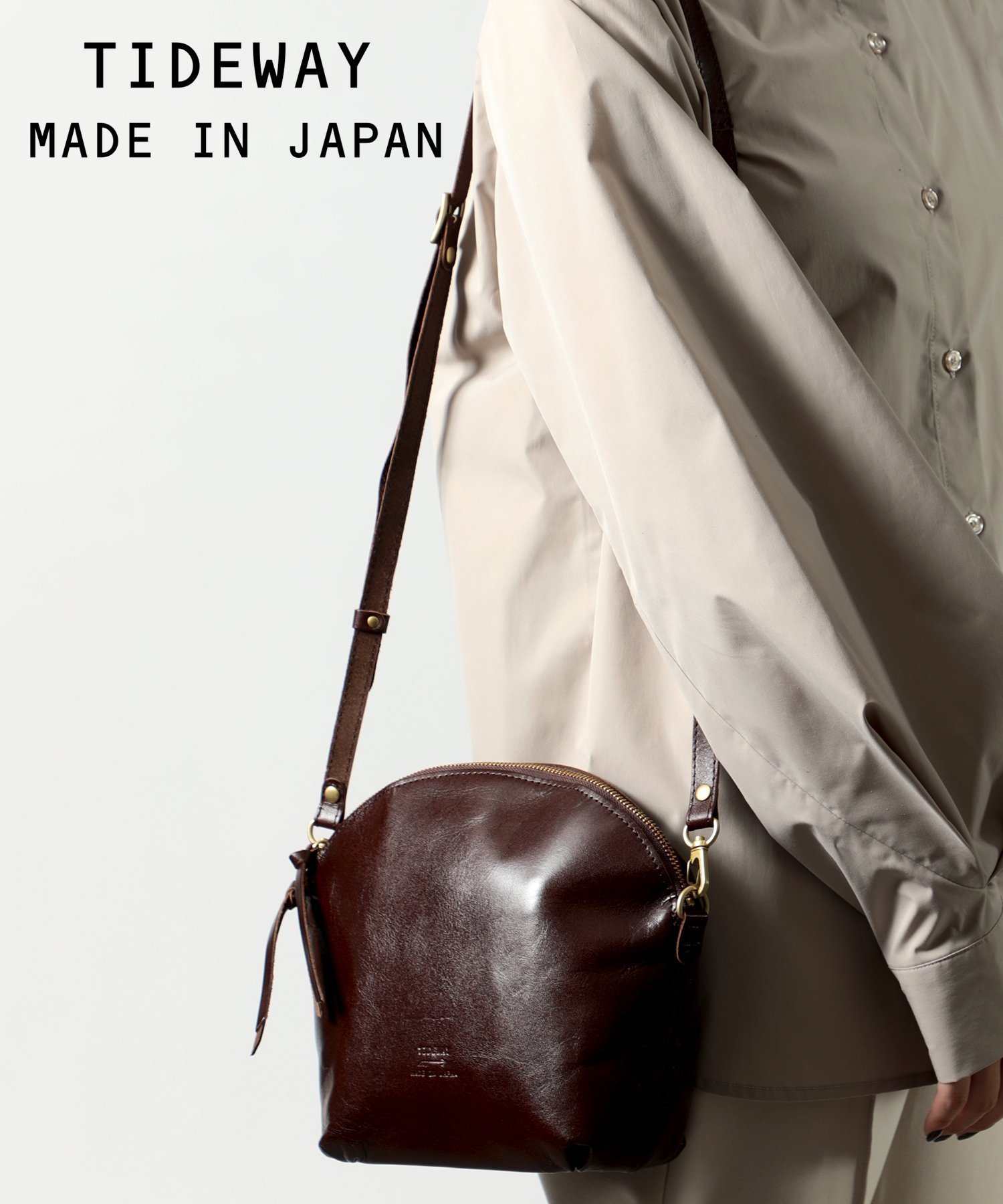 【セットアップセブン/SETUP7】のTIDEWAY/EC限定 LIGHT LEATHER SHOULDER T2409 ショルダーバッグ 日本製 MADE IN JAPAN 本革 リアルレザー タイドウェイ インテリア・キッズ・メンズ・レディースファッション・服の通販 founy(ファニー) 　ファッション　Fashion　レディースファッション　Fashion for Women　フォルム　Silhouette, Form　ベーシック　Basic, Essential　ポケット　Pocket, Pocket Detail　ラウンド　Round, Round Neck　リアル　Real, Realistic　日本製　Made In Japan　D.BRN|ID: prp329100004813877 ipo3291000000034960823