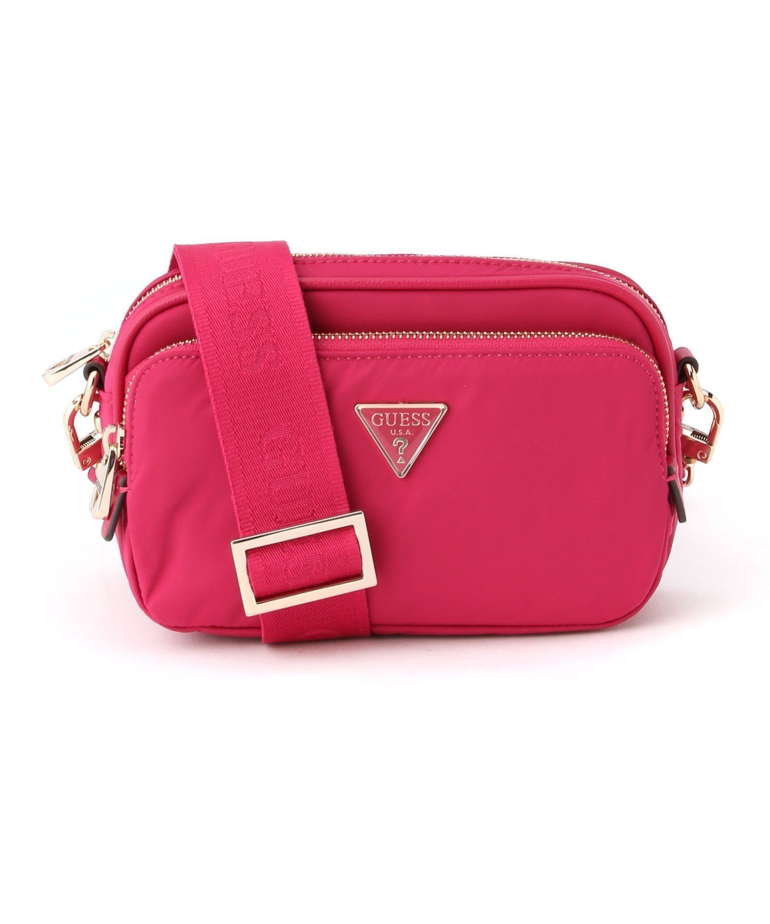 【ゲス/GUESS】のGUESS クロスボディバッグ ECO GEMMA Crossbody Camera インテリア・キッズ・メンズ・レディースファッション・服の通販 founy(ファニー) 　ファッション　Fashion　レディースファッション　Fashion for Women　アウトドア　Outdoor Clothing　カメラ　Camera Accessories　コレクション　Collection, Seasonal Line　シンプル　Simple, Minimal　ジーンズ　Jeans, Denim Pants　人気　Popular, Best Seller　旅行　Travel　ピンク|ID: prp329100004813892 ipo3291000000034961000