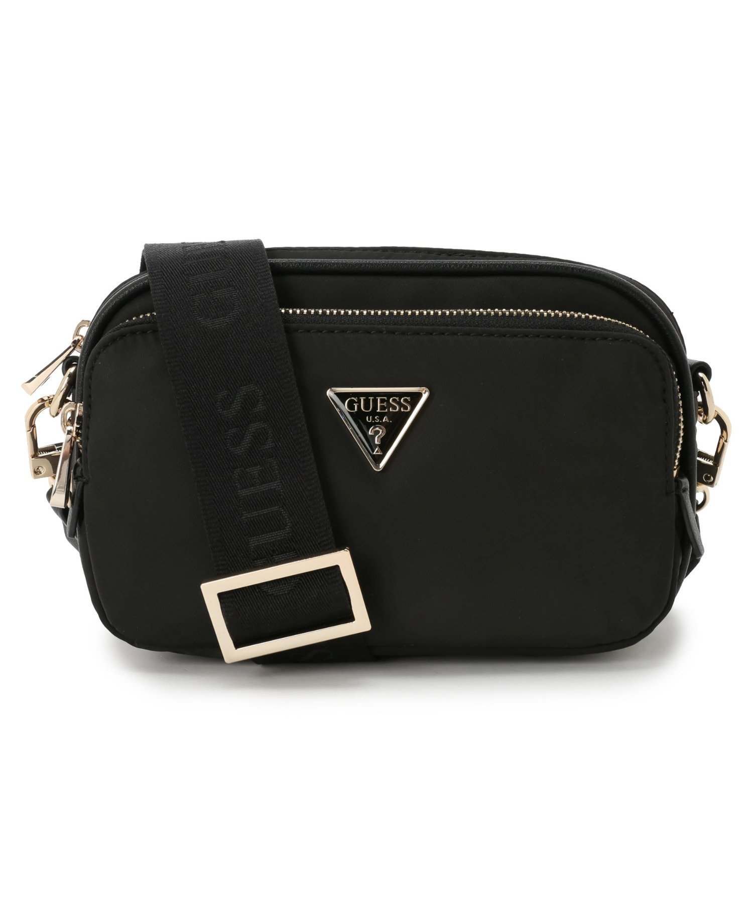 【ゲス/GUESS】のGUESS クロスボディバッグ ECO GEMMA Crossbody Camera インテリア・キッズ・メンズ・レディースファッション・服の通販 founy(ファニー) 　ファッション　Fashion　レディースファッション　Fashion for Women　アウトドア　Outdoor Clothing　カメラ　Camera Accessories　コレクション　Collection, Seasonal Line　シンプル　Simple, Minimal　ジーンズ　Jeans, Denim Pants　人気　Popular, Best Seller　旅行　Travel　ブラック|ID: prp329100004813892 ipo3291000000034961003