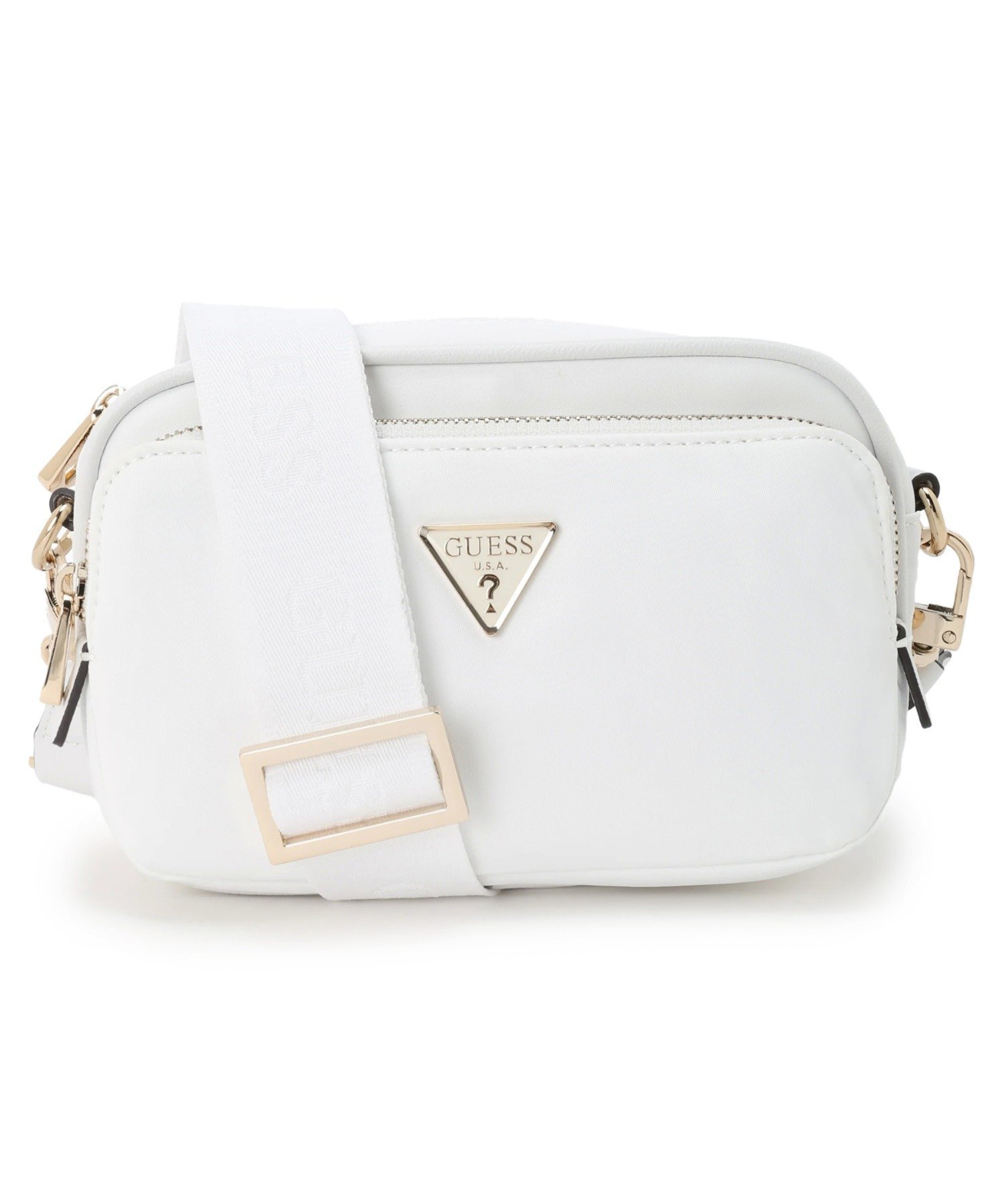 【ゲス/GUESS】のGUESS クロスボディバッグ ECO GEMMA Crossbody Camera インテリア・キッズ・メンズ・レディースファッション・服の通販 founy(ファニー) 　ファッション　Fashion　レディースファッション　Fashion for Women　アウトドア　Outdoor Clothing　カメラ　Camera Accessories　コレクション　Collection, Seasonal Line　シンプル　Simple, Minimal　ジーンズ　Jeans, Denim Pants　人気　Popular, Best Seller　旅行　Travel　ホワイト|ID: prp329100004813892 ipo3291000000034961008