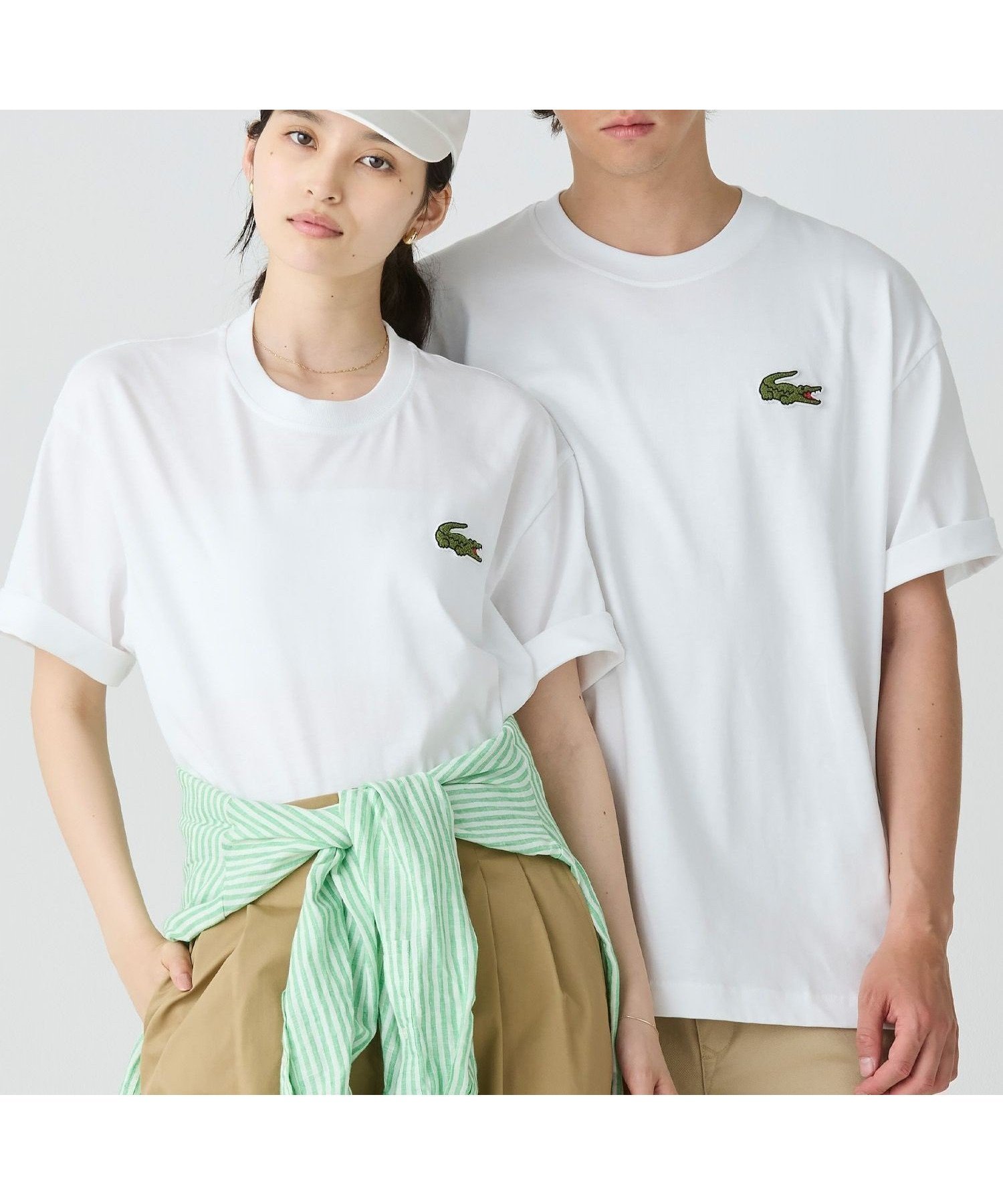 【ラコステ/LACOSTE】のシェニールワニロゴ オーバーサイズ半袖Tシャツ / ルーズフィットT インテリア・キッズ・メンズ・レディースファッション・服の通販 founy(ファニー) 　ファッション　Fashion　レディースファッション　Fashion for Women　トップス・カットソー　Cut & Sew Tops　シャツ・ブラウス・オフィスカジュアル　Elegant Blouses & Button-Ups　ロングTシャツ・Tシャツ　Longline T-Shirts & Tees　スリーブ　Sleeve, Long Sleeve / Short Sleeve　トレンド　Trend, Trending Now　ハーフ　Half, Half-Length　ルーズ　Loose, Oversized　半袖　Short Sleeve, Half Sleeve　ホワイト|ID: prp329100004813893 ipo3291000000034961036