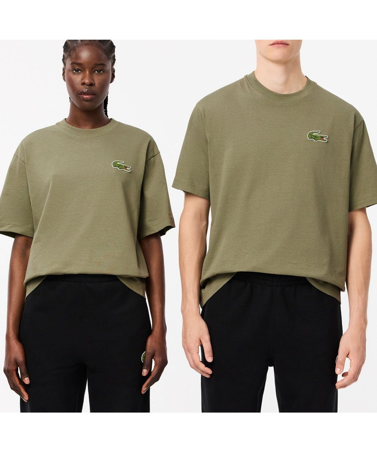 【ラコステ/LACOSTE】のシェニールワニロゴ オーバーサイズ半袖Tシャツ / ルーズフィットT インテリア・キッズ・メンズ・レディースファッション・服の通販 founy(ファニー) 　ファッション　Fashion　レディースファッション　Fashion for Women　トップス・カットソー　Cut & Sew Tops　シャツ・ブラウス・オフィスカジュアル　Elegant Blouses & Button-Ups　ロングTシャツ・Tシャツ　Longline T-Shirts & Tees　スリーブ　Sleeve, Long Sleeve / Short Sleeve　トレンド　Trend, Trending Now　ハーフ　Half, Half-Length　ルーズ　Loose, Oversized　半袖　Short Sleeve, Half Sleeve　カーキ|ID: prp329100004813893 ipo3291000000034961039