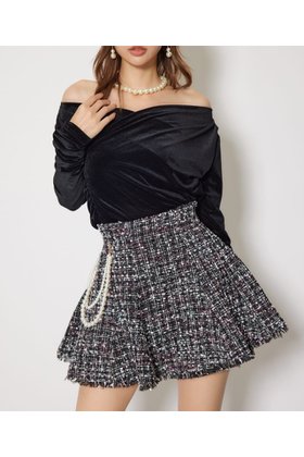 【リエンダ/rienda】のソフティーカットオフショルトップス 人気、トレンドファッション・服の通販 founy(ファニー) ファッション Fashion レディースファッション Fashion for Women トップス・カットソー Cut & Sew Tops カシュクール Wrap Design コンパクト Compact, Small Size シンプル Simple, Minimal ドレープ Drape, Draping Fabric フレア Flare, Flared ベロア Velour, Soft Velvet ボトム Bottoms, Lower Wear マーメイド Mermaid, Fishtail Silhouette 再入荷 Restock / Back in Stock 無地 Plain, Solid Color |ID:prp329100004813925