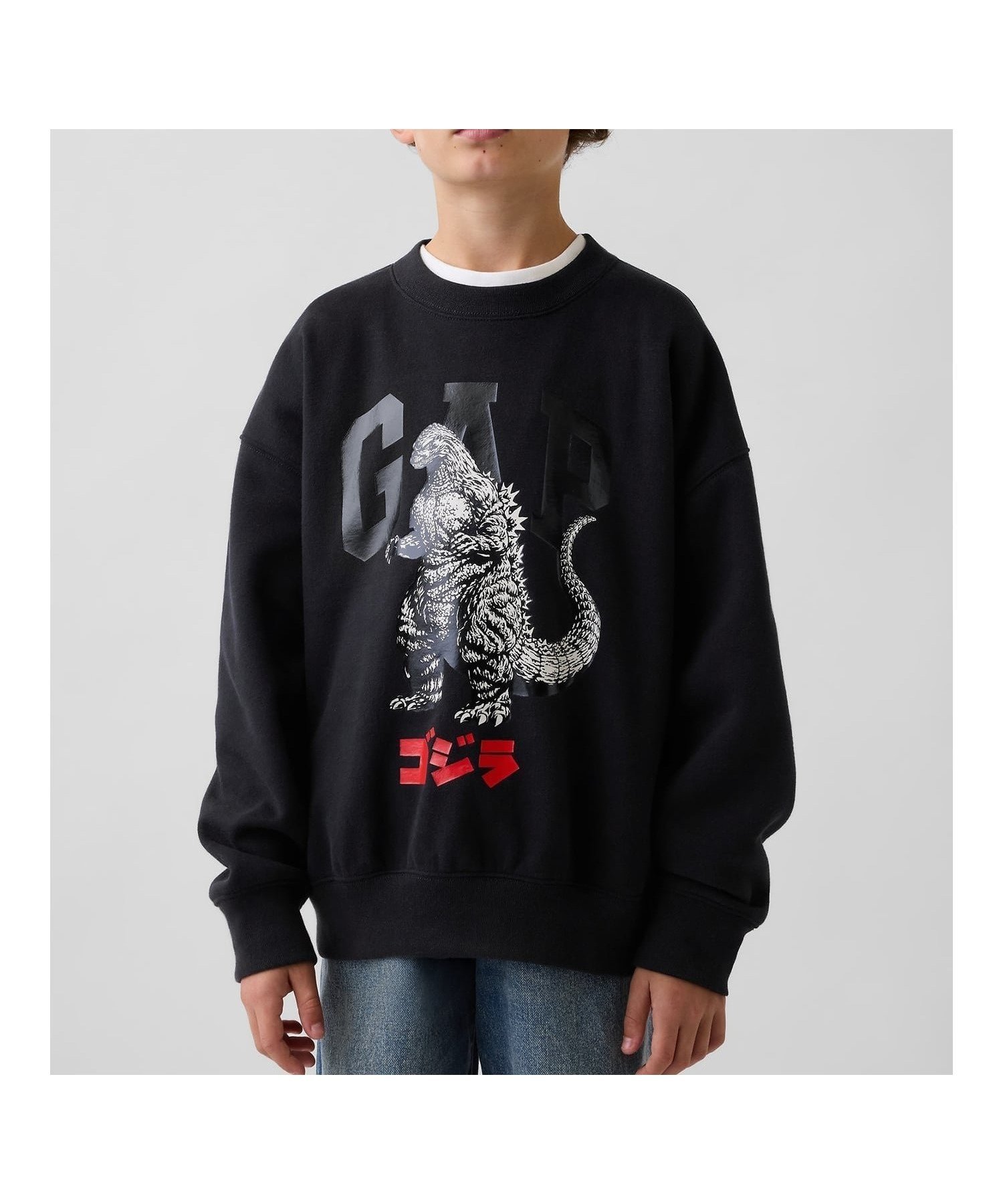【ギャップ/GAP / KIDS】のゴジラ ヴィンテージソフト グラフィック GAPロゴ スウェットシャツ (キッズ) インテリア・キッズ・メンズ・レディースファッション・服の通販 founy(ファニー) 　ファッション　Fashion　キッズファッション　Fashion for Kids　キャラクター　Character, Licensed Characters　グラフィック　Graphic, Graphic Design　シンプル　Simple, Minimal　デニム　Denim, Jeans Material　MOONLESS_NIGHT|ID: prp329100004813933 ipo3291000000034961346
