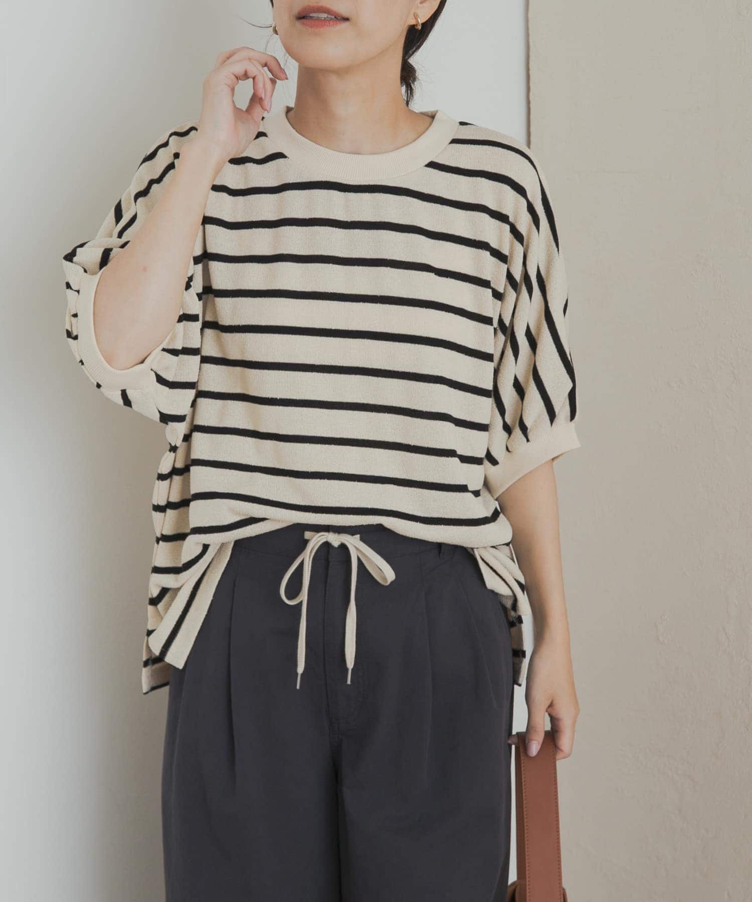 【アーバンリサーチ ドアーズ/URBAN RESEARCH DOORS】のブークレボーダータックスリーブプルオーバー 人気、トレンドファッション・服の通販 founy(ファニー) 　ファッション　Fashion　レディースファッション　Fashion for Women　トップス・カットソー　Cut & Sew Tops　カジュアルプルオーバー・ニットトップス　Pullovers & Knit Tops / Casual Pullovers　2025年　2025　2025春夏・S/S　Spring/Summer 2025 SS25　シンプル　Simple, Minimal　ボーダー　Border, Stripe　夏　Summer　S/S・春夏　SS, Spring/Summer, Warm Season　 other-1|ID: prp329100004813977 ipo3291000000034961798