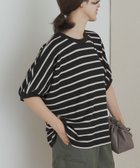 【アーバンリサーチ ドアーズ/URBAN RESEARCH DOORS】のブークレボーダータックスリーブプルオーバー 人気、トレンドファッション・服の通販 founy(ファニー) ファッション Fashion レディースファッション Fashion for Women トップス・カットソー Cut & Sew Tops カジュアルプルオーバー・ニットトップス Pullovers & Knit Tops / Casual Pullovers 2025年 2025 2025春夏・S/S Spring/Summer 2025 SS25 シンプル Simple, Minimal ボーダー Border, Stripe 夏 Summer S/S・春夏 SS, Spring/Summer, Warm Season thumbnail BLK×OFF|ID: prp329100004813977 ipo3291000000034961802