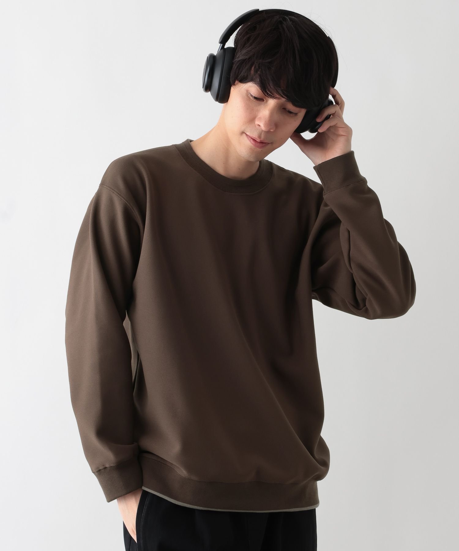 【グローバルワーク/GLOBAL WORK / MEN】の配色ライン裏フリースプルオーバー/611143 インテリア・キッズ・メンズ・レディースファッション・服の通販 founy(ファニー) 　ファッション　Fashion　メンズファッション　Fashion for Men　トップス・カットソー　Cut & Sew Tops　おすすめ　Recommended / Our Picks　スラックス　Slacks, Dress Pants　デニム　Denim, Jeans Material　リラックス　Relax, Relaxed Fit　ワイド　Wide, Wide Fit　ワンポイント　One Point, Statement Accent　エレガント 上品　Elegant　ブラウン58|ID: prp329100004813982 ipo3291000000034961827