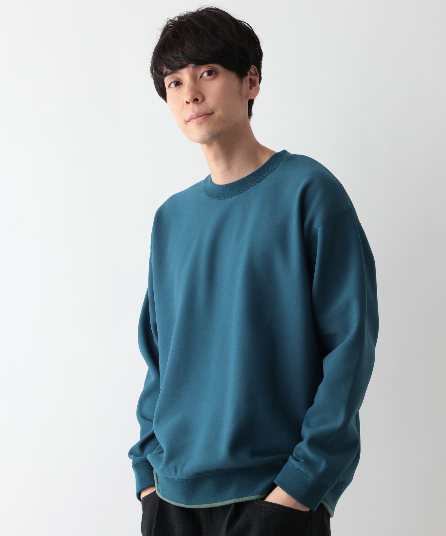 【グローバルワーク/GLOBAL WORK / MEN】の配色ライン裏フリースプルオーバー/611143 インテリア・キッズ・メンズ・レディースファッション・服の通販 founy(ファニー) 　ファッション　Fashion　メンズファッション　Fashion for Men　トップス・カットソー　Cut & Sew Tops　おすすめ　Recommended / Our Picks　スラックス　Slacks, Dress Pants　デニム　Denim, Jeans Material　リラックス　Relax, Relaxed Fit　ワイド　Wide, Wide Fit　ワンポイント　One Point, Statement Accent　エレガント 上品　Elegant　ブルー84|ID: prp329100004813982 ipo3291000000034961833