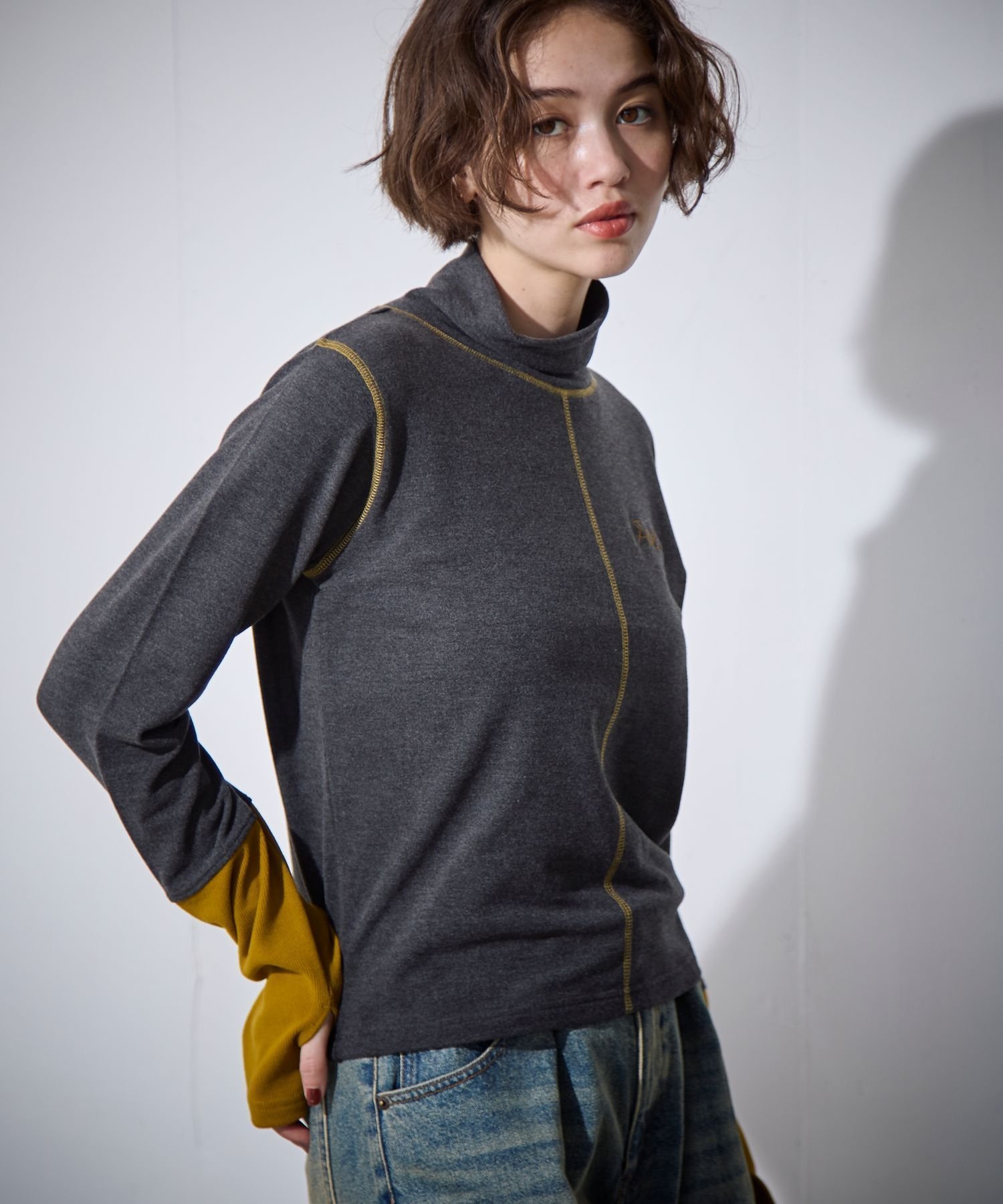 【ページボーイ/PAGEBOY】の【PBLIM】ハイネックハイショクプルオーバー インテリア・キッズ・メンズ・レディースファッション・服の通販 founy(ファニー) 　ファッション　Fashion　レディースファッション　Fashion for Women　トップス・カットソー　Cut & Sew Tops　カジュアルプルオーバー・ニットトップス　Pullovers & Knit Tops / Casual Pullovers　インナー　Innerwear　フィット　Fit, Slim Fit　チャコール18|ID: prp329100004814009 ipo3291000000034962151