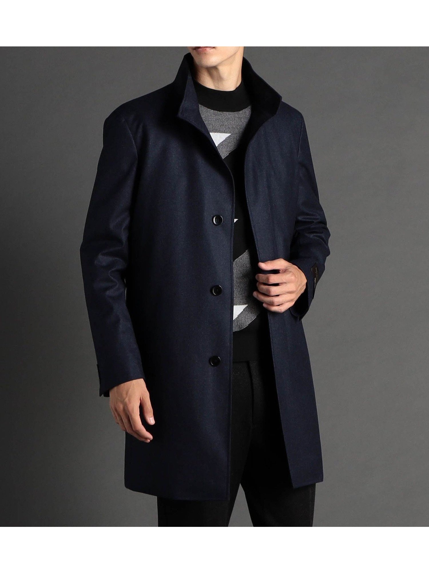 【ニコル/NICOLE / MEN】の【ex/tra】CANONICO 2WAYスタンドカラーコート インテリア・キッズ・メンズ・レディースファッション・服の通販 founy(ファニー) 　ファッション　Fashion　メンズファッション　Fashion for Men　イタリア　Italy　スタンド　Stand Collar, Upright Stand　スマート　Smart, Elegant　ボンディング　Bonding, Bonded Fabric　ポケット　Pocket, Pocket Detail　ライナー　Liner, Inner Layer　エレガント 上品　Elegant　67ネイビー|ID: prp329100004814037 ipo3291000000034962439