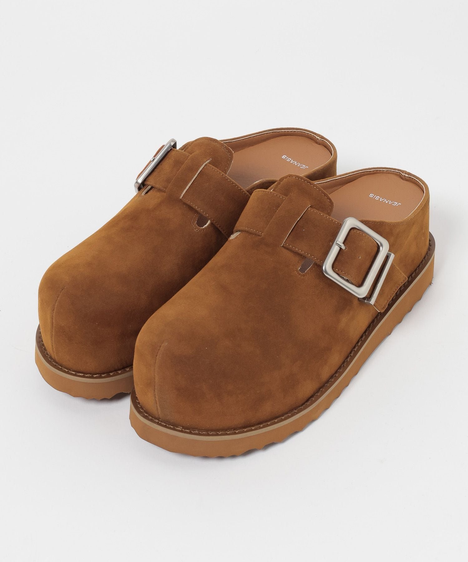 【ジーナシス/JEANASiS】のボリュームクロッグシューズ インテリア・キッズ・メンズ・レディースファッション・服の通販 founy(ファニー) 　ファッション　Fashion　レディースファッション　Fashion for Women　おすすめ　Recommended / Our Picks　クッション　Cushion, Throw Pillow　シューズ　Shoes, Footwear　シンプル　Simple, Minimal　トレンド　Trend, Trending Now　フェイクレザー　Faux Leather, PU Leather　フェミニン　Feminine, Girly　フォルム　Silhouette, Form　ボトム　Bottoms, Lower Wear　ロング　Long, Long-Length　厚底　Platform Shoes　抗菌　Antibacterial, Bacteria-Resistant　ライトブラウン|ID: prp329100004814092 ipo3291000000034962848