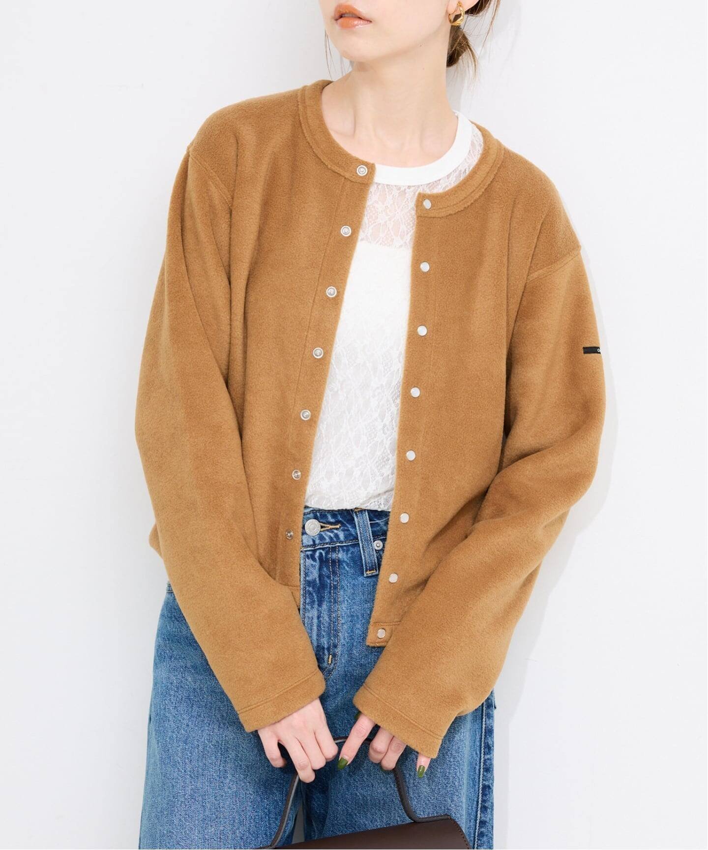 【スローブ イエナ/SLOBE IENA】の《追加》ORCIVAL/オーシバル フリースカーディガン #OR-C0378 インテリア・キッズ・メンズ・レディースファッション・服の通販 founy(ファニー) 　ファッション　Fashion　レディースファッション　Fashion for Women　トップス・カットソー　Cut & Sew Tops　カーディガン・羽織り　Layered Style Cardigans　フランス　France, French　キャメル|ID: prp329100004814112 ipo3291000000034962996