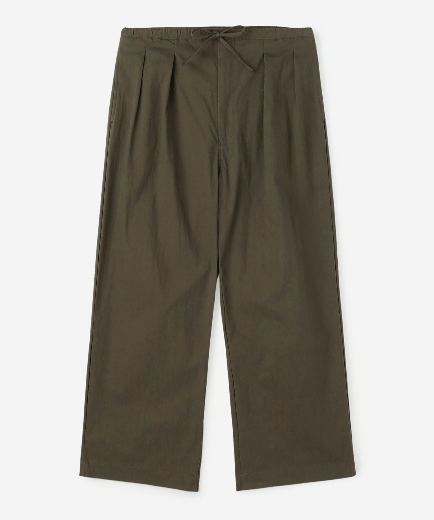【ビショップ/Bshop】のコットンナイロン ワイドイージーパンツ WOMEN インテリア・キッズ・メンズ・レディースファッション・服の通販 founy(ファニー) 　ファッション　Fashion　レディースファッション　Fashion for Women　パンツ　Pants & Trousers　ストレート　Straight, Straight Cut　ドローコード　Drawcord, Drawstring Cord　フランス　France, French　ボーダー　Border, Stripe　ポケット　Pocket, Pocket Detail　OLIVE|ID: prp329100004814255 ipo3291000000034964548