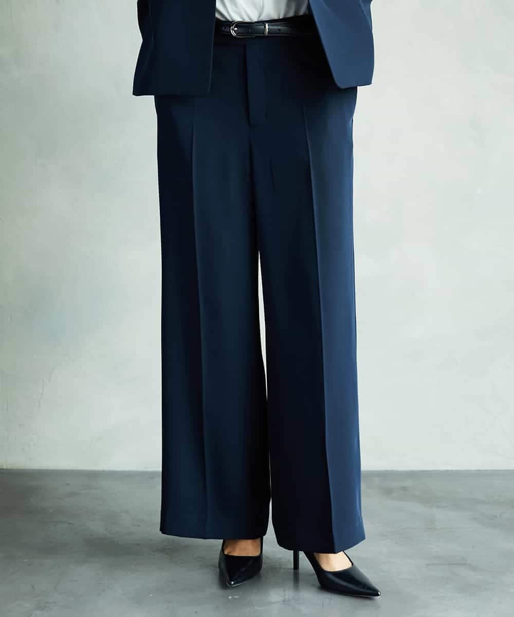 【ミッシェルクラン/MICHEL KLEIN】のセットアップ対応 ワイドパンツ インテリア・キッズ・メンズ・レディースファッション・服の通販 founy(ファニー) 　ファッション　Fashion　レディースファッション　Fashion for Women　セットアップ　Matching Sets　レディースパンツ・ボトムス　Pants & Trousers / Bottoms　ウォッシャブル　Machine Washable　洗える　Machine Washable　シンプル　Simple, Minimal　ジャケット　Jacket, Outerwear　スタイリッシュ　Stylish, Fashionable　ストレッチ　Stretch, Stretchy Fabric　セットアップ　Set-Up, Coordinated Outfit　ダウン　Down, Puffer　トレンド　Trend, Trending Now　バランス　Balance, Style Balance　フォーマル　Formal, Dressy　ベーシック　Basic, Essential　ポケット　Pocket, Pocket Detail　ワイド　Wide, Wide Fit　再入荷　Restock / Back in Stock　おすすめ　Recommended / Our Picks　セレモニー　Ceremony　入学式　Entrance Ceremony　卒業式　Graduation Ceremony　ビジネス 仕事 通勤　Business / Work / Commuting　ネイビー|ID: prp329100004814258 ipo3291000000034964574