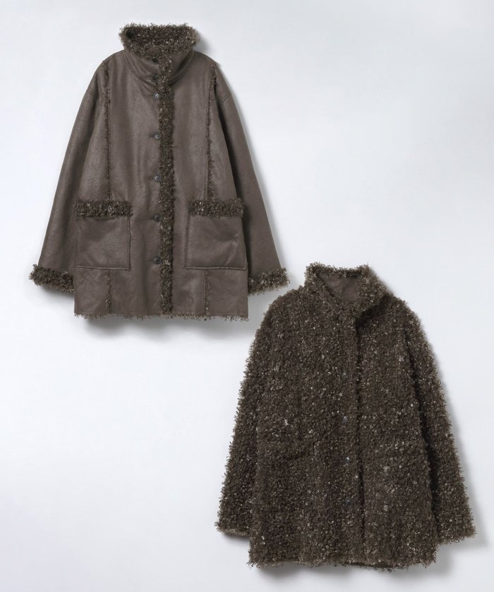 【ジーナシス/JEANASiS】のリバーシブルムートンファーコート インテリア・キッズ・メンズ・レディースファッション・服の通販 founy(ファニー) https://founy.com/ ファッション Fashion レディースファッション Fashion for Women アウター Coat / Outerwear Collection コート・ロングコート・ピーコート Long Coats, Peacoats & More ショート Short, Short Length デニム Denim, Jeans Material ボトム Bottoms, Lower Wear ボンディング Bonding, Bonded Fabric リバーシブル Reversible, Two-Sided 冬 Winter / This Winter おすすめ Recommended / Our Picks |ID: prp329100004814290 ipo3291000000034964876