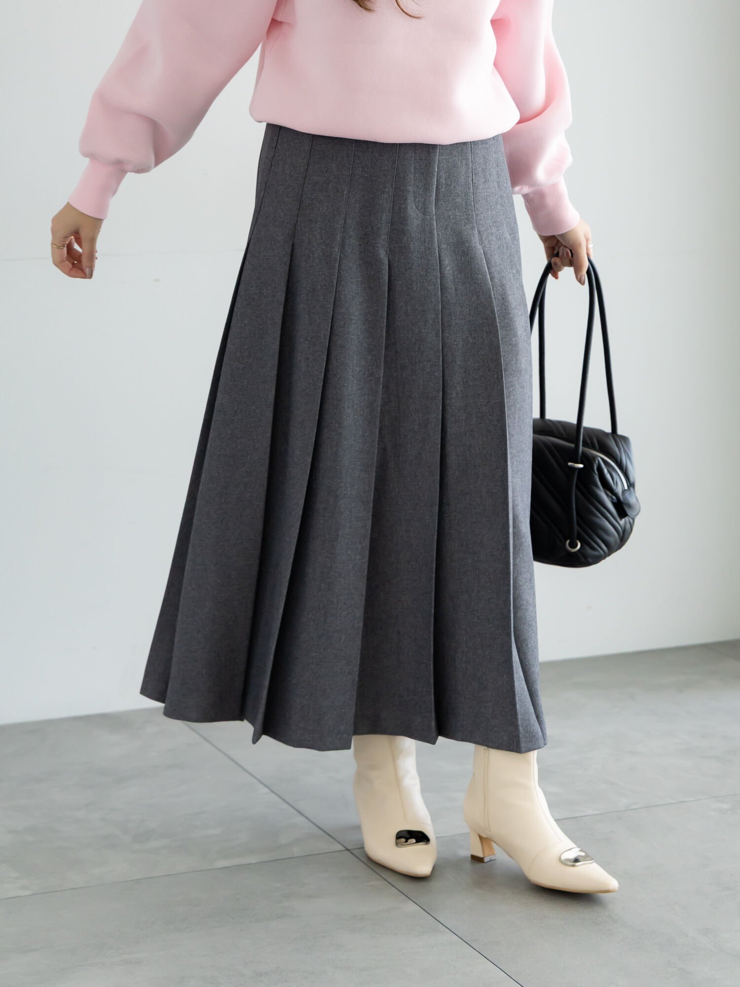 【テチチ/Te chichi】のチェックアソートロングプリーツスカート インテリア・キッズ・メンズ・レディースファッション・服の通販 founy(ファニー) 　ファッション　Fashion　レディースファッション　Fashion for Women　スカート　Skirts　プリーツスカート / 上品フェミニンスタイル　Pleated Skirts　クラシカル　Classical, Vintage-Inspired　チェック　Check, Plaid, Tartan　プリーツ　Pleats, Pleated　ロング　Long, Long-Length　無地　Plain, Solid Color　グレー|ID: prp329100004814367 ipo3291000000034965562