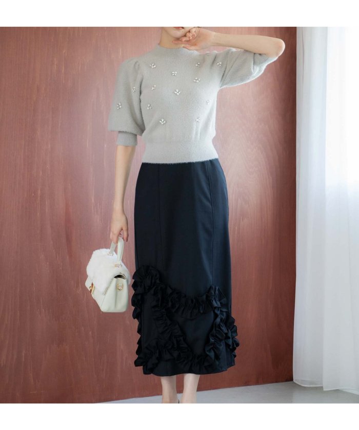 【ノエラ/Noela】のモチーフフリルタイトスカート インテリア・キッズ・メンズ・レディースファッション・服の通販 founy(ファニー) https://founy.com/ ファッション Fashion レディースファッション Fashion for Women スカート Skirts ウェーブ Wavy Pattern 秋 Autumn シンプル Simple, Minimal ストレート Straight, Straight Cut スリット Slit, Slit Detail ツイル Twist, Twisted Detail フェミニン Feminine, Girly フリル Frill, Ruffle ポケット Pocket, Pocket Detail おすすめ Recommended / Our Picks エレガント 上品 Elegant |ID: prp329100004814381 ipo3291000000034965661