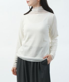 【ブルーコムブルー/BLEU COMME BLEU】のププラ バンダリーニット*チュール シアータートルネック プルオーバー 人気、トレンドファッション・服の通販 founy(ファニー) ファッション Fashion レディースファッション Fashion for Women トップス・カットソー Cut & Sew Tops ニット Knit Tops & Sweaters カジュアルプルオーバー・ニットトップス Pullovers & Knit Tops / Casual Pullovers タートルネック・ハイネックトップス Turtlenecks & High-Neck Tops カットソー Cut and Sewn Top シアー Sheer, See-Through チュール Tulip, Tulip Motif デコルテ Décolleté, Neckline 人気 Popular, Best Seller |ID:prp329100004814385