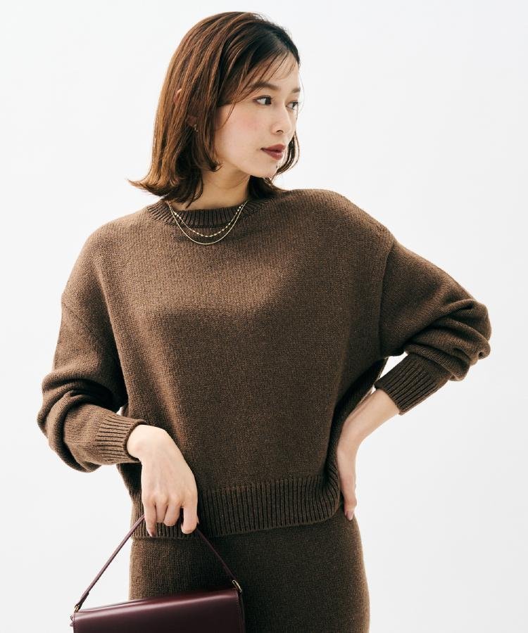 【アンタイトル/UNTITLED】の【セットアップ可能/ゆったりサイズ】ラメニットプルオーバー インテリア・キッズ・メンズ・レディースファッション・服の通販 founy(ファニー) 　ファッション　Fashion　レディースファッション　Fashion for Women　トップス・カットソー　Cut & Sew Tops　ニット　Knit Tops & Sweaters　カジュアルプルオーバー・ニットトップス　Pullovers & Knit Tops / Casual Pullovers　イタリア　Italy　コンパクト　Compact, Small Size　今季　This Season, Current Season　スタイリッシュ　Stylish, Fashionable　スマート　Smart, Elegant　セットアップ　Set-Up, Coordinated Outfit　トレンド　Trend, Trending Now　ペプラム　Peplum, Flared Hem　リラックス　Relax, Relaxed Fit　A/W・秋冬　Autumn/Winter　おすすめ　Recommended / Our Picks　エレガント 上品　Elegant　ブラウン|ID: prp329100004814448 ipo3291000000034966311