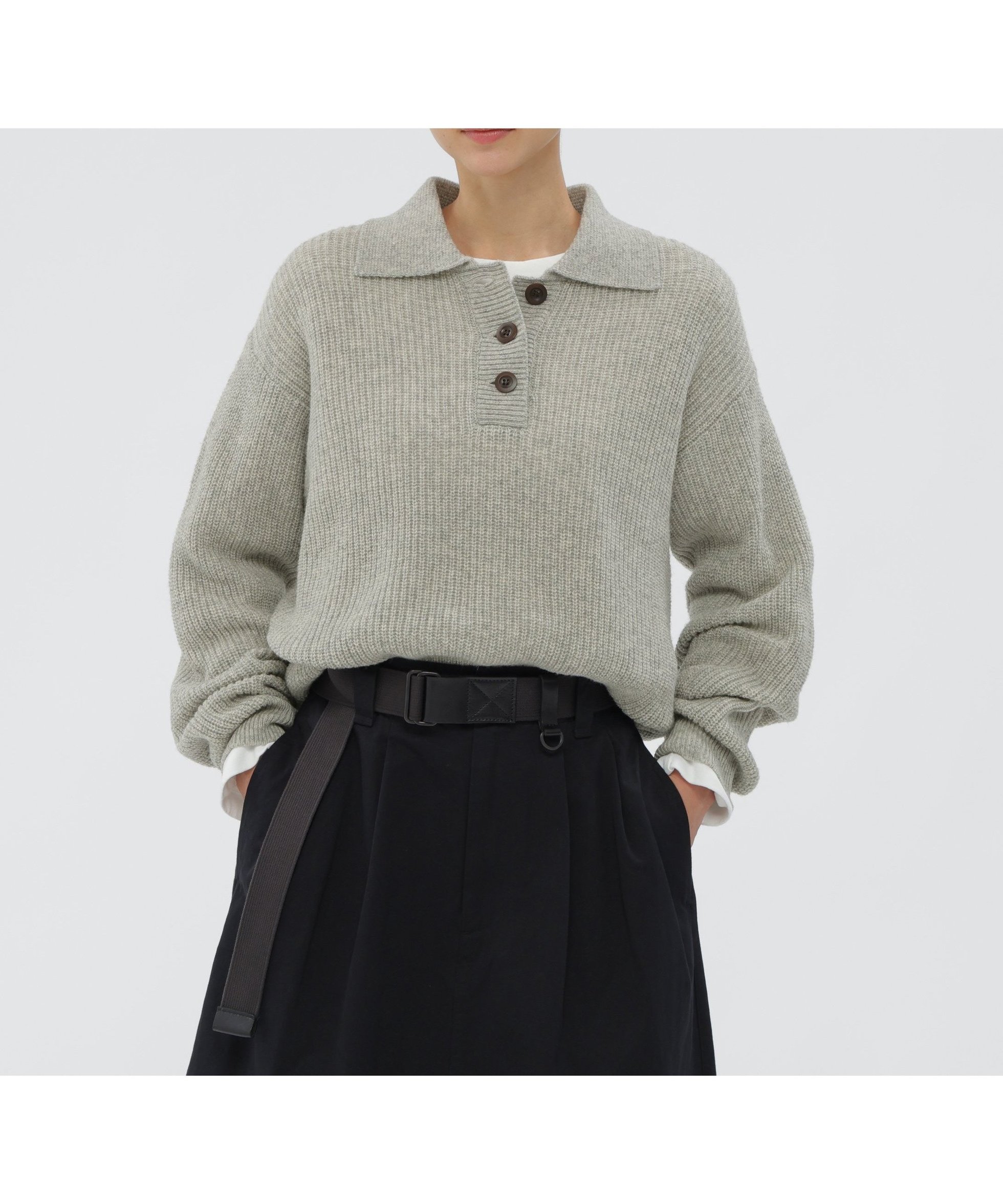 【マーガレットハウエル/MARGARET HOWELL】のWASHABLE DRY WOOL KNITWEAR インテリア・キッズ・メンズ・レディースファッション・服の通販 founy(ファニー) 　ファッション　Fashion　レディースファッション　Fashion for Women　トップス・カットソー　Cut & Sew Tops　ニット　Knit Tops & Sweaters　ウォッシャブル　Machine Washable　セーター　Sweater, Knitwear　冬　Winter / This Winter　畦　Ribbed Knit　LIGHT GREY1|ID: prp329100004814459 ipo3291000000034966560