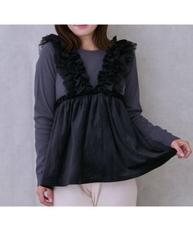 【ナルミヤ オンライン/NARUMIYA ONLINE】の【親子リンク】ドッキングフリルチュニック 人気、トレンドファッション・服の通販 founy(ファニー) ファッション Fashion レディースファッション Fashion for Women トップス・カットソー Cut & Sew Tops おすすめ Recommended / Our Picks チュニック Tunic, Long Top チュール Tulip, Tulip Motif ドッキング Docking, Mixed Material ネックレス Necklace, Pendant Necklace バランス Balance, Style Balance フリル Frill, Ruffle ブレスレット Bracelet, Wristband ポケット Pocket, Pocket Detail |ID:prp329100004814482