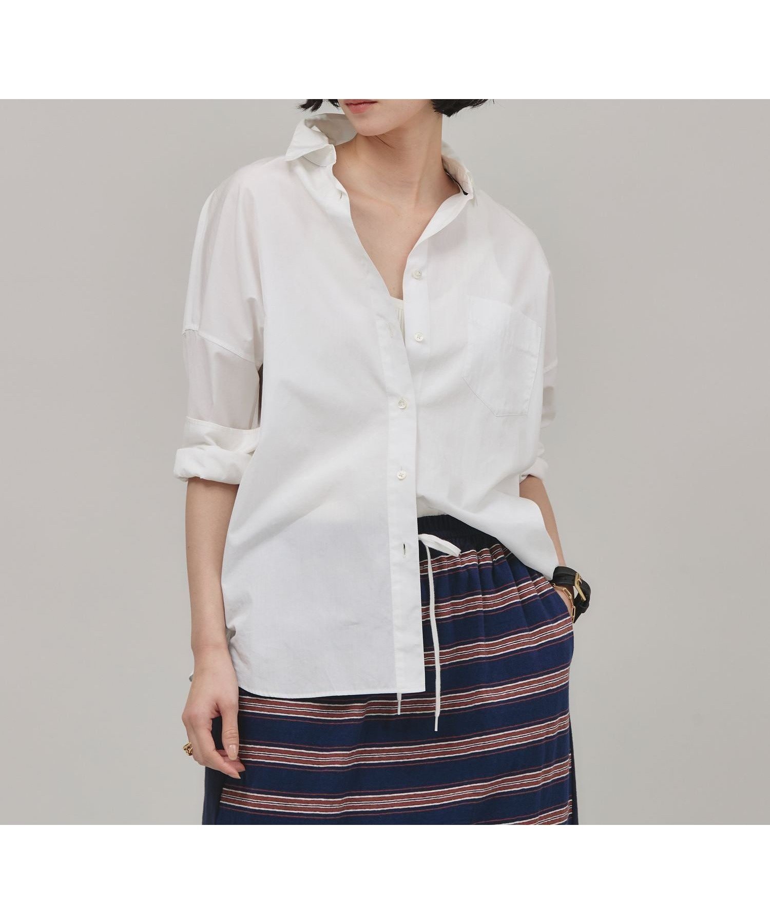 【カレンソロジー/Curensology】のRC ビッグシャツ インテリア・キッズ・メンズ・レディースファッション・服の通販 founy(ファニー) 　ファッション　Fashion　レディースファッション　Fashion for Women　トップス・カットソー　Cut & Sew Tops　シャツ・ブラウス・オフィスカジュアル　Elegant Blouses & Button-Ups　エレガント 上品　Elegant　キャラクター　Character, Licensed Characters　シンプル　Simple, Minimal　デニム　Denim, Jeans Material　定番　Standard, Basic Item　ビッグ　Big, Oversized　ミリタリー　Military, Army Style　ワーク　Workwear, Utility Style　日本製　Made In Japan　ホワイト02|ID: prp329100004814487 ipo3291000000034967126