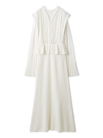 【リリーブラウン/Lily Brown】のスイッチングクロシェニットワンピース インテリア・キッズ・メンズ・レディースファッション・服の通販 founy(ファニー) 　ファッション　Fashion　レディースファッション　Fashion for Women　ワンピース　Dresses　ニットワンピース　Knit Dresses　インナー　Innerwear　キャミソール　Camisole, Spaghetti Strap Top　スマート　Smart, Elegant　レース　Lace, Lace Fabric　人気　Popular, Best Seller　今季　This Season, Current Season　透かし　Cut-Out, Lacework　OWHT[002]|ID: prp329100004814490 ipo3291000000034967169