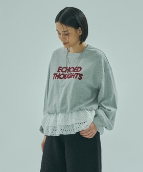【ローズバッド/ROSE BUD】のLACE HEM SWEATSHIRT 人気、トレンドファッション・服の通販 founy(ファニー) ファッション Fashion レディースファッション Fashion for Women トップス・カットソー Cut & Sew Tops シャツ・ブラウス・オフィスカジュアル Elegant Blouses & Button-Ups レディースパーカー・カジュアルフーディー Casual Hoodies & Sweatshirts ロングTシャツ・Tシャツ Longline T-Shirts & Tees スウェット・クルーネックトップス Sweatshirts & Crewnecks / Relaxed Fit Sweat Tops シンプル Simple, Minimal スウェット / スエット Sweatshirt, Sweatwear デニム Denim, Jeans Material バランス Balance, Style Balance ビッグ Big, Oversized フェミニン Feminine, Girly フリル Frill, Ruffle レース Lace, Lace Fabric |ID:prp329100004814505