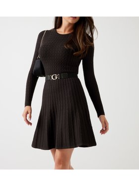 【ゲス/GUESS】のGUESS ワンピース LS Cn Cable Belted Hana Dress 人気、トレンドファッション・服の通販 founy(ファニー) ファッション Fashion レディースファッション Fashion for Women ワンピース Dresses フォーマル・パーティードレス・結婚式用ドレス Elegant & Casual Dresses エレガント 上品 Elegant ジャケット Jacket, Outerwear センター Center, Center Line |ID:prp329100004814508