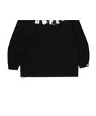 【ア ベイシング エイプ/A BATHING APE】のWRINKLE BAPE LOGO RELAXED FIT LS TEE 人気、トレンドファッション・服の通販 founy(ファニー) ファッション Fashion レディースファッション Fashion for Women スリーブ Sleeve, Long Sleeve / Short Sleeve フロント Front, Front Design プリント Print, Printed Pattern ロング Long, Long-Length thumbnail BLACK|ID: prp329100004814515 ipo3291000000034967505