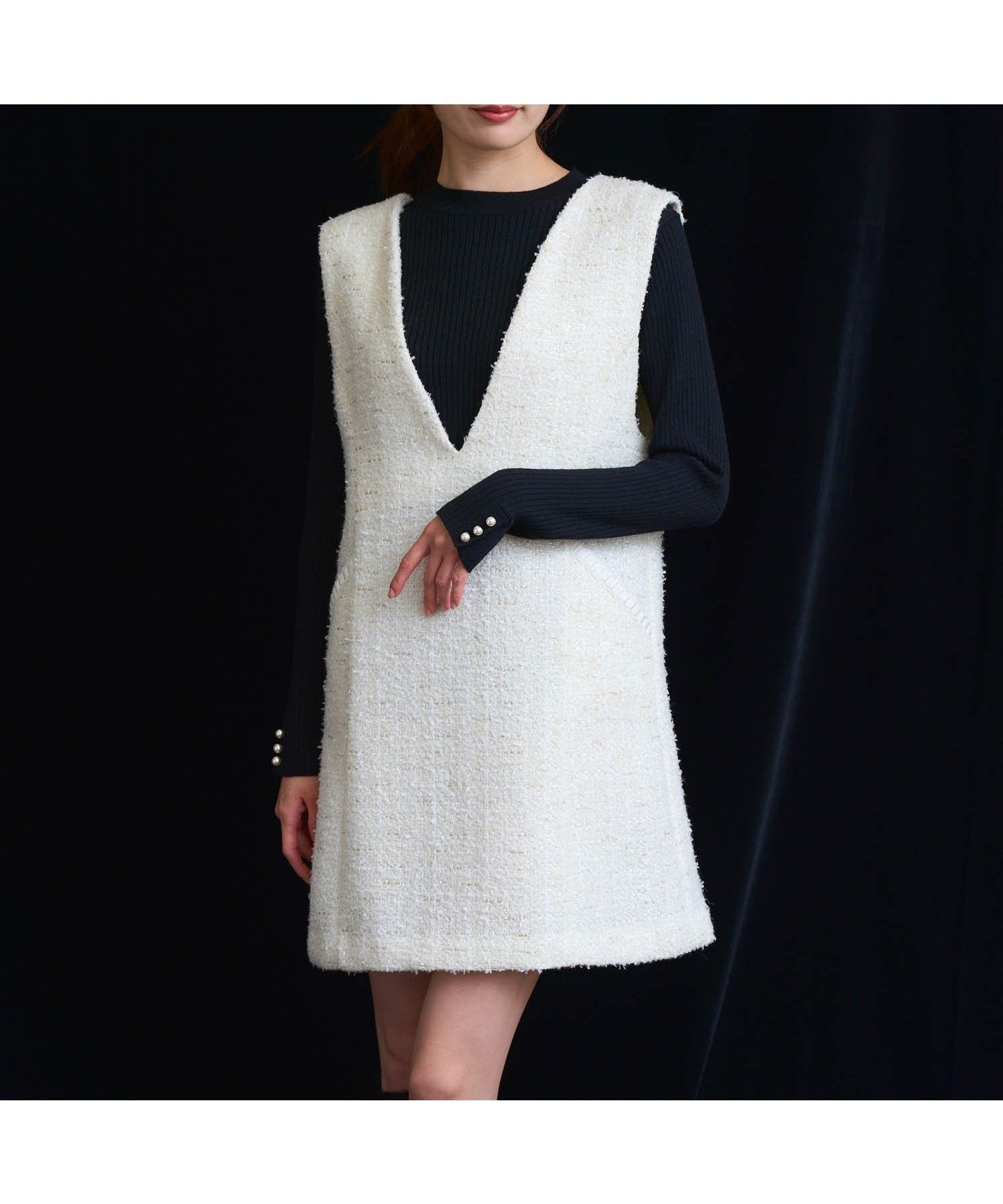 【ノエラ/Noela】のツイードミニ丈ジャンスカ インテリア・キッズ・メンズ・レディースファッション・服の通販 founy(ファニー) 　ファッション　Fashion　レディースファッション　Fashion for Women　おすすめ　Recommended / Our Picks　コンパクト　Compact, Small Size　シンプル　Simple, Minimal　セットアップ　Set-Up, Coordinated Outfit　ツイード　Twill, Twill Weave　トレンド　Trend, Trending Now　ポケット　Pocket, Pocket Detail　オフホワイト|ID: prp329100004814517 ipo3291000000034967514